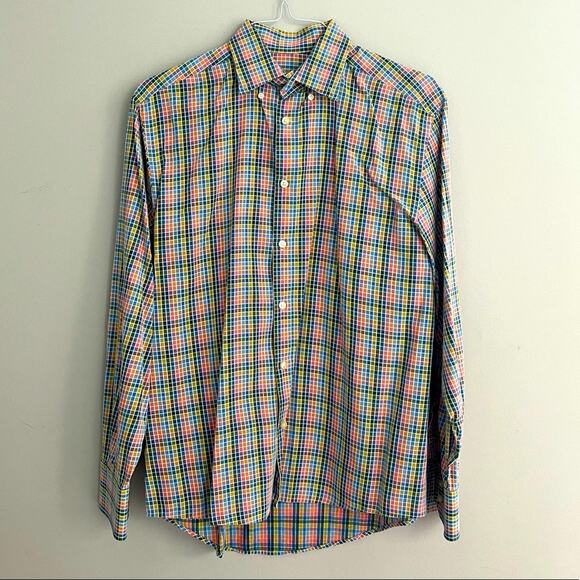 William W Men's Multicolor Checkered Button Up Shirt Size M - Picture 1 of 7
